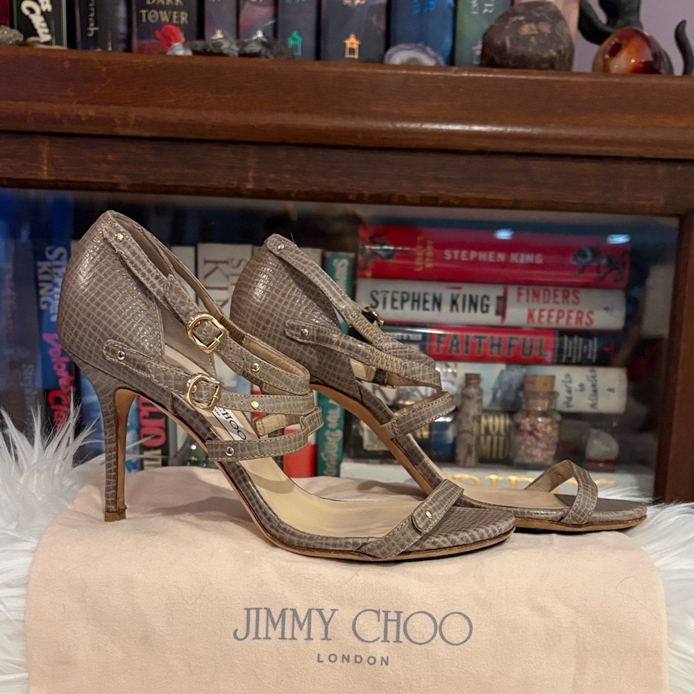 Jimmy Choo Textured Brown Heels